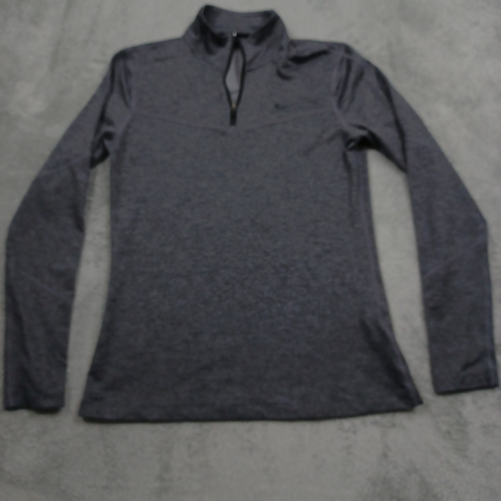 Nike Sweater Womens Small Gray 1/4 Zip Pro Running Activewear Casual